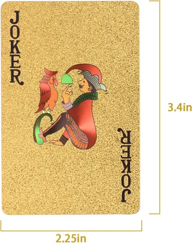 Vista 6 de ONE250 Premium 54pcs/Pack 24K Gold Foil Plated Poker Impermeable Lavable Plegable PVC Plástico Naipes