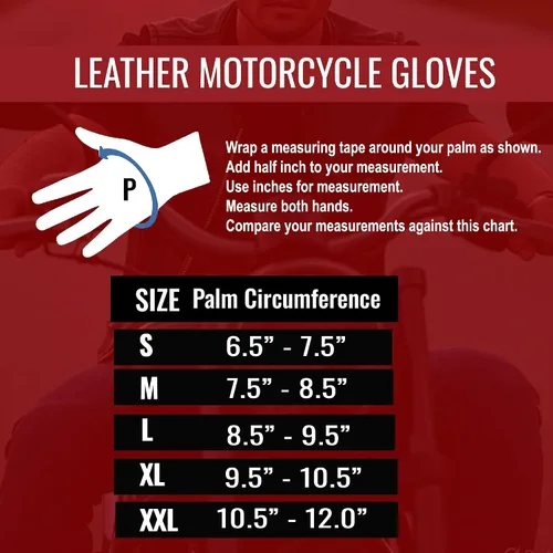 Vista 6 de Guantes de piel de anilina de vaca para motocicleta de hombre con control deslizante