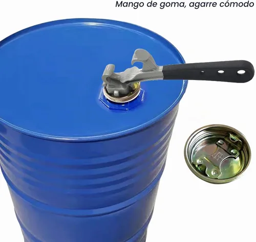 Vista 4 de Llave Bung para tambores de 55 galones y cubos de 5 galones, llave de tambor duradera y herramienta abridor de cubos