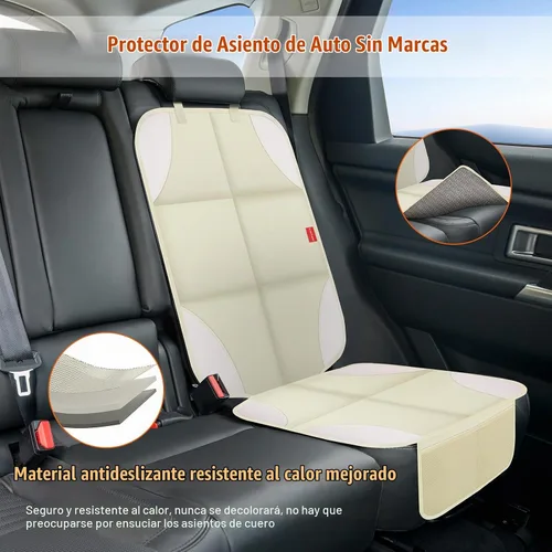 Vista 2 de Protector de asiento de coche, protectores de asiento de coche con acolchado grueso sin huellas Beige