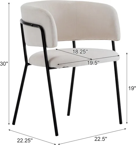 Vista 4 de Christopher Knight Home Juego de 2 sillas de comedor Nest, silla de cocina tapizada, silla de comedor con respaldo curvo, silla de comedor con marco