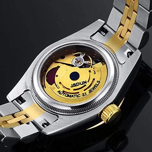 Vista 6 de OLEVS Relojes automáticos para mujer oro y plata acero inoxidable impermeables con fecha estilo clásico