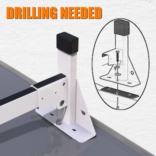 Vista 5 de MELIPRON Estante de Escalera de Techo para Van con 3 Barras Blanco Compatible con RAM ProMaster City 2015-On