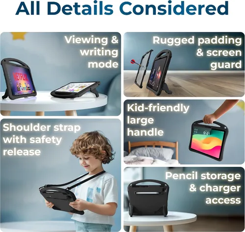 Vista 4 de Bam Bino Space Suit Kids - Funda para iPad Pro de 12.9 pulgadas, modelos de 3ª/4ª/5ª/6ª generación (2018-2022)
