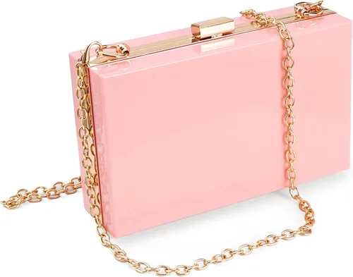 Vista 14 de WJCD - Bolso de mano de acrílico transparente para mujer, bolso de hombro con correa de cadena de dorada desmontable Premium Acrylic, Stadium