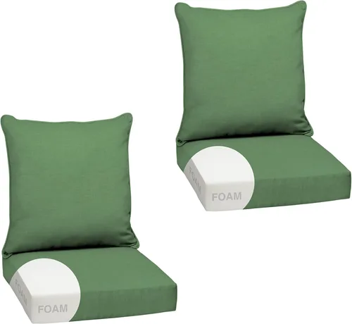 Vista 54 de Arden - Juego de cojines de asiento profundo para exteriores, espuma, 24x24, aguamarina