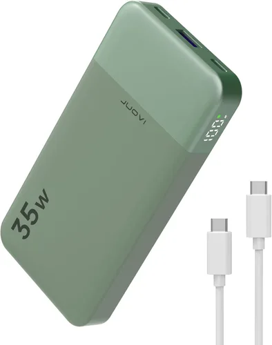 Vista 11 de JUOVI Banco de energía de carga rápida 10000mAh 35W Cargador portátil Paquete de batería pequeño con PD 3.0 y QC 4.0 Tipo-C USB-A Entrada Salida