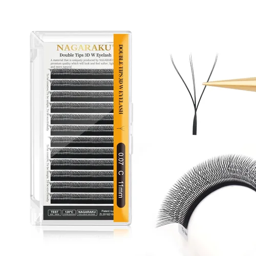 Vista 59 de NAGARAKU Extensiones de pestañas prefabricadas en abanico 3D W 0.05 C 0.315 0.05-C 3D W