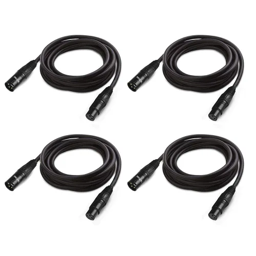 Vista 8 de Cable DMX de 6 pies, cable DMX chapado en oro de 3 pines XLR macho a hembra, lo mejor para iluminación de escenario de DJ, luces de cabeza móvil