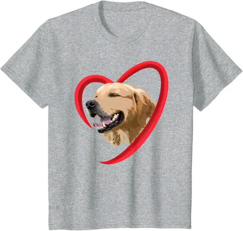 Vista 7 de Golden Retriever Corazón, regalo para ella, camiseta del día de San Valentín, Negro