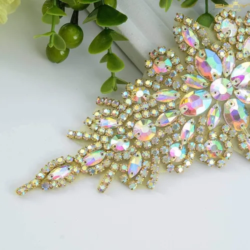 Vista 7 de ShiDianYi Vestido nupcial de la boda de la correa de la faja apliques con el cinturón de piedra AB decoración de la cintura del rhinestone nupcial