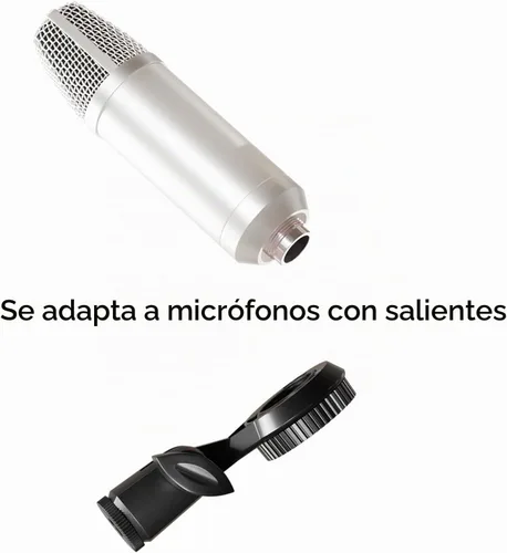 Vista 3 de Soporte de micrófono de condensador Rosca de interfaz estándar compatible con dispositivos de soporte con tuerca de conversión de 3/8 corta virola