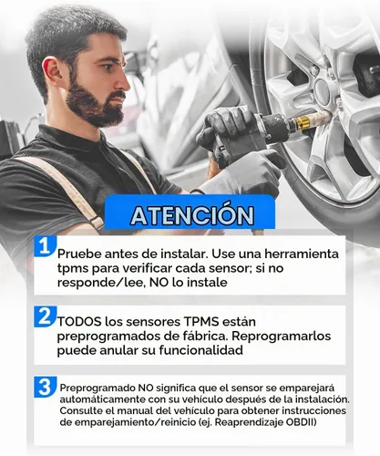 Vista 4 de Sensor TPMS preprogramado YZHIDAINF para: Chevy Impala 2006-2020 Malibu Tahoe Equinox Cruze para: GMC Acadia para: - Cadillac Escalade 315MHz Sensor
