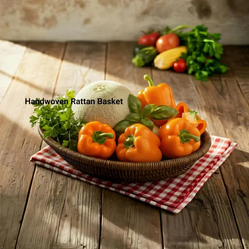 Vista 7 de Cesta de mimbre ovalada tejida a mano, bandeja de ratán natural para pan, frutas y almacenamiento, centro de mesa decorativo rústico para mesa