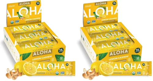 Vista 26 de ALOHA Barras de Proteína Orgánicas a Base de Plantas - Paquete de Variedad de 6 Sabores - 12 Unidades, Barras de 1.9oz - Aperitivos Veganos, Bajo