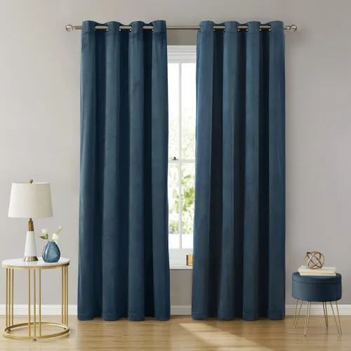 Vista 15 de HLC.ME Lopez - Paneles de cortinas de terciopelo con pestaña trasera y bolsillo para cortinero, para dormitorio y sala de estar, juego de 2 paneles