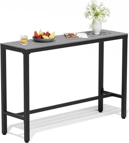 Vista 10 de Crestlive Products Mesa de bar al aire libre, mesa rectangular de 55 pulgadas de altura para mostrador de patio, mesa de pub alta con parte superior