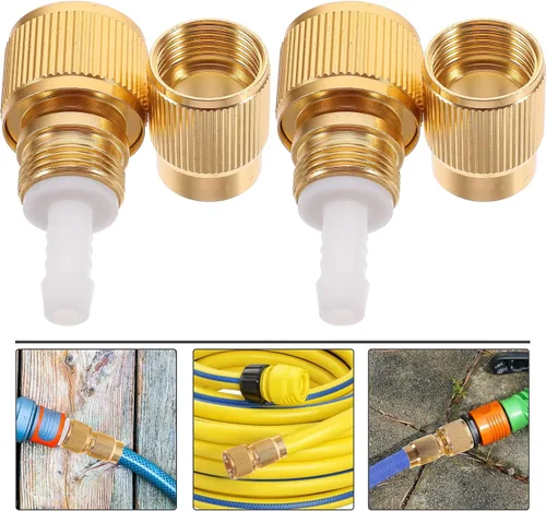 Vista 8 de Yardwe Conector de manguera de agua de junta rápida chapada en aleación de aluminio de 2.37 x 1.14 pulgadas, accesorios de conexión rápida
