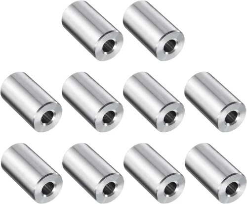 Vista 119 de uxcell 10 piezas de espaciador de acero inoxidable de 3/8" de diámetro interno x 3/4" de diámetro exterior x 1" de longitud, espaciador de rosca