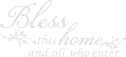 Vista 22 de Decoración de calcomanía de vinilo con texto en inglés “Bless This Home and All who Enter”, para la entrada o la sala de estar