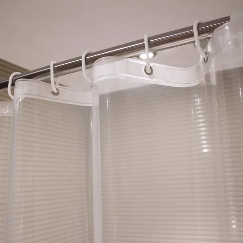 Vista 3 de AooHome Eva - Forro de ducha pequeño de 36 x 72 pulgadas, cortina de baño transparente de calibre 8 con ganchos, imanes inferiores, impermeable