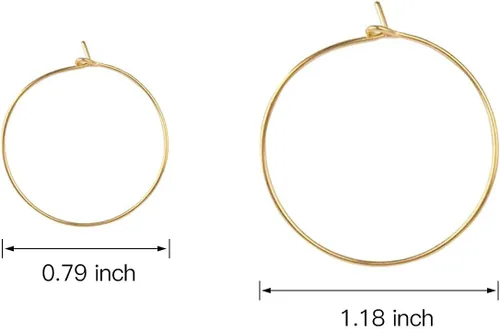 Vista 6 de 200 anillos de abalorios dorados para copas de vino (20 1.181 in)