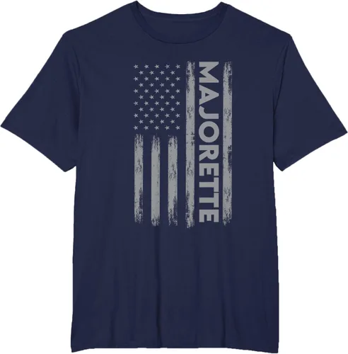 Vista 16 de Great Majorette - Camiseta de bastón giratorio con diseño de bandera de Estados Unidos, Negro, S