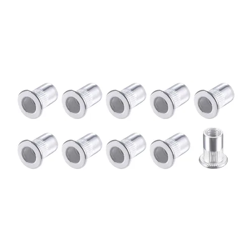 Vista 11 de METALLIXITY Tuercas de remache (M3) 25 piezas, tuercas roscadas de aleación de aluminio, para sujetadores mecánicos de muebles, tono plateado
