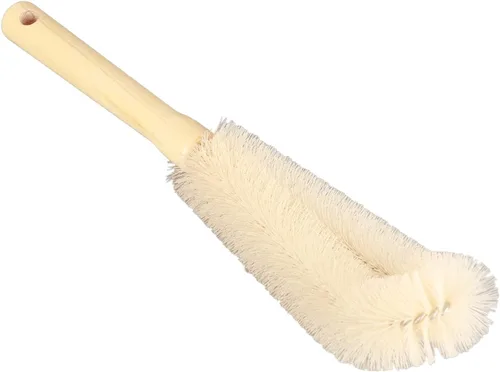 Vista 4 de Cepillo limpiador de botellas con mango largo de madera, cepillo para botella de agua, cepillo de cocina para biberón, taza, jarra, tetera, botellas