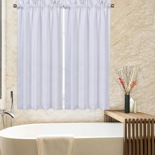 Vista 23 de CAROMIO - Cortina para cocina, cortina texturizada, cortinas para ventana de baño, varios tamaños