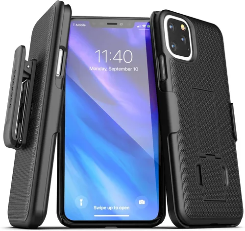 Vista 13 de Encased Funda para cinturón iPhone 11 con clip (Serie DuraClip) Funda ultradelgada con funda (Negro)