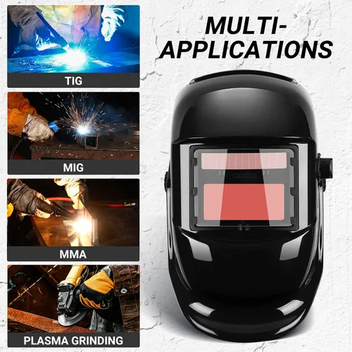 Vista 2 de Welding Helmet Auto Darkening: DEKORPO True Color Solar Powered Auto Darkening Welding Welder Mask Hood Helmets