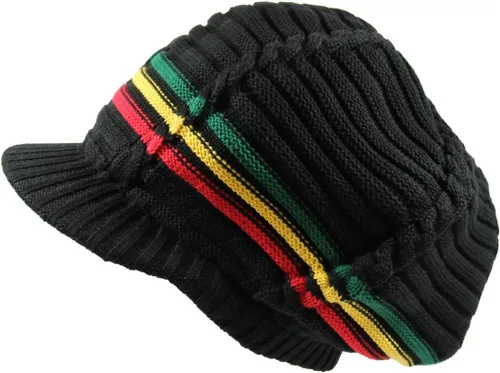 Vista 14 de RW Gorro de punto acanalado clásico Rasta 100% algodón