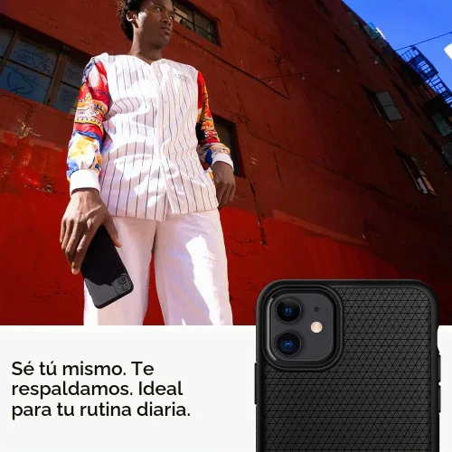 Vista 3 de Spigen Liquid Air - Funda diseñada para iPhone 11 (2019), color negro mate
