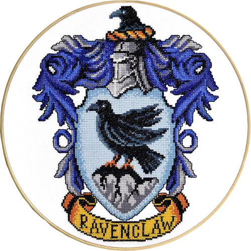 Vista 11 de Personalized.Design Kits de punto de cruz de conteo 'Hgwrts House Crests' - Juego de 5 kits de bordado para adultos Escudos 5 en 1 Hogwarts House