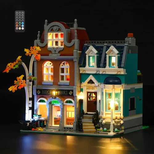 Vista 9 de GEAMENT Kit de luz LED para Creator Expert Bookshop - Compatible con el modelo de bloques de construcción modulares Lego 10270