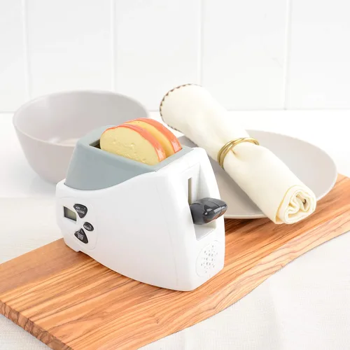 Vista 9 de Constructive Playthings Cafetera de Juguete y Tostadora de Juego con Tostadas que Saltan, Juguetes de Desarrollo para Niños Pequeños, Edades 3 Años