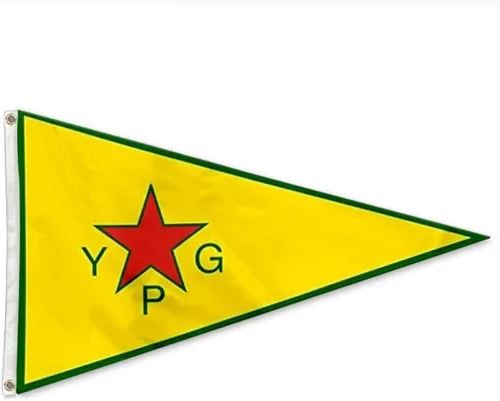 Vista 2 de Fyon Unidades de protección del pueblo YPG; bandera oficial del ala armada del Comité Supremo Kurdo 3x5ft
