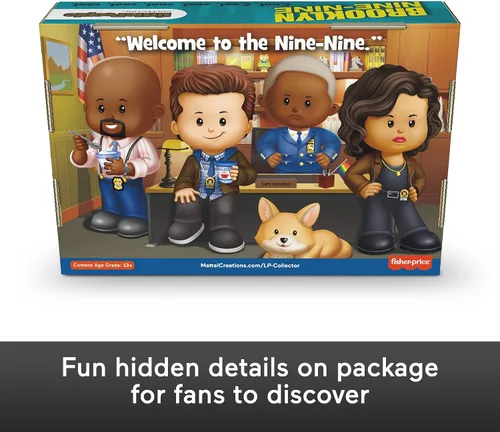 Vista 6 de Little People Collector Brooklyn Nine-Nine TV Series Edición Especial Set para adultos y fanáticos, 4 figuras en paquete de exhibición