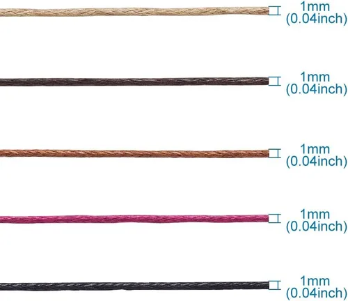 Vista 3 de Craftdady - Hilo encerado, Algodón, 5 colores, 155 yardas, 1mm