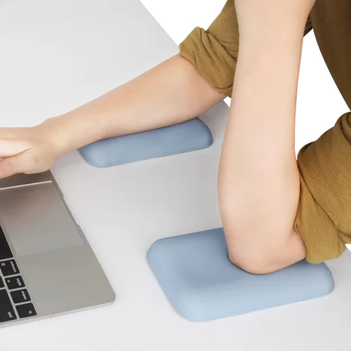 Vista 18 de Leolee Almohadillas ergonómicas negras con espuma viscoelástica y base antideslizante, para aliviar el dolor de codo y muñeca para computadora