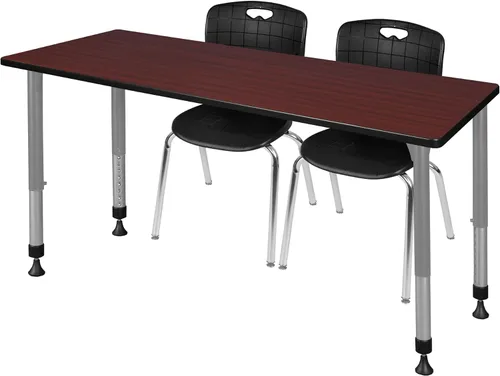 Vista 11 de Regency Kee - Juego de mesa de aula ajustable en altura con dos sillas Andy de 18 pulgadas, 60 x 30 pulgadas, cereza/negro Cerezo/Negro
