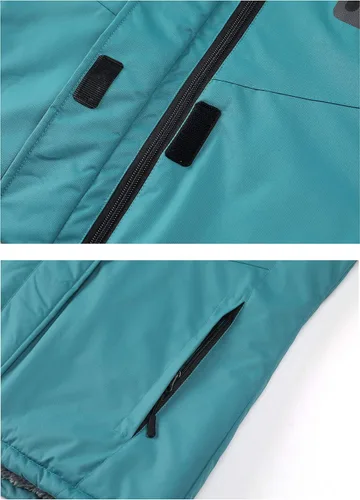 Vista 7 de Mden Chaqueta de esquí impermeable para mujer, resistente al viento, con aislamiento de forro polar