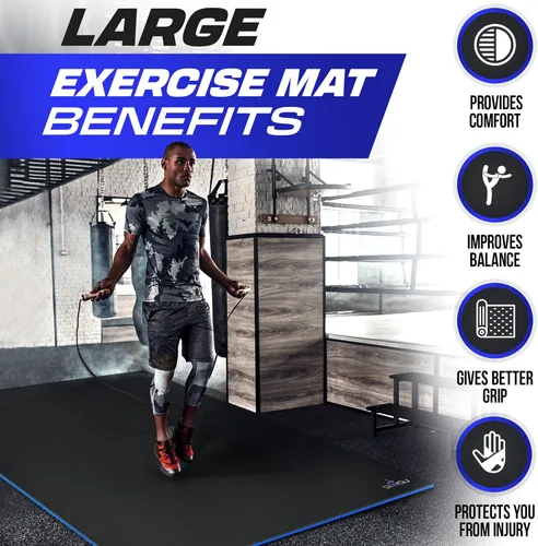 Vista 3 de Sensu Large Exercise Mat – Extra Thick Non-Slip Workout Mat for Home Gym, Durable Shoe-Friendly Fitness Mat for Strength Training, Stretching