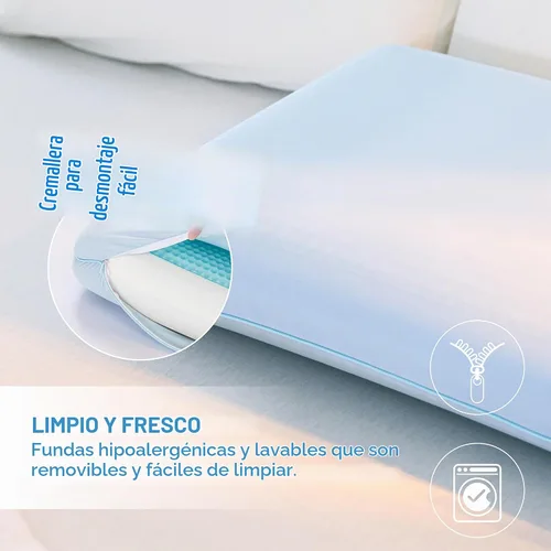Vista 5 de EGOHOME Almohada de espuma viscoelástica de gel refrescante, funda de enfriamiento reversible, soporte para el cuello para dormir de lado, espalda