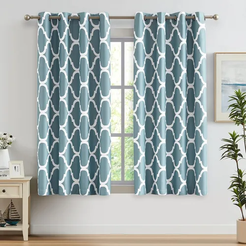 Vista 13 de Melodieux - Cortinas de bolsillo de moda marroquí para cocina, cafetería o baño, pequeñas ventanas