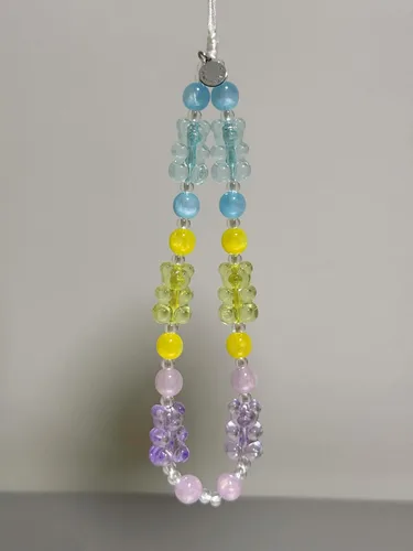 Vista 15 de Drawwind Correa con cuentas para teléfono con pulsera universal, cordón para teléfono celular lindo, pulsera de muñeca con cuentas, cadena de hilo