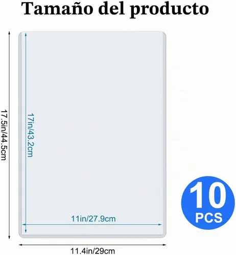 Vista 2 de Protectores de hojas de plástico duro de 11 x 17 pulgadas, protectores rígidos de menú, protectores impermeables para certificados transparentes