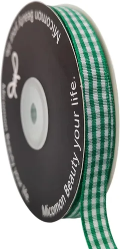 Vista 53 de Rollo de cinta a cuadros a cuadros verde manzana, 25 yardas cada rollo, 100% poliéster (3/8 pulgadas, verde manzana)