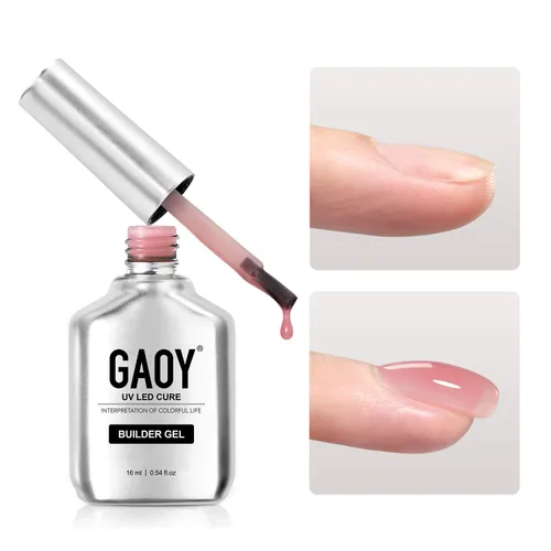 Vista 20 de GAOY - Gel de construcción para uñas, fortalecedor de uñas de 16ml en una botella, gel duro para extensión de uñas, esmalte de uñas de secado al UV
